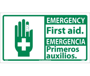 Emergency - First Aid (Bilingual W/Graphic) - 10X18 - PS Vinyl - SFA1P