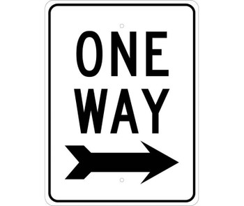 One Way (W/Right Arrow) - 24X18 - .080 Egp Ref Alum - TM116J