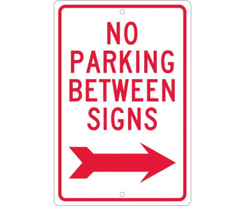 No Parking Between Signs (W/ Right Arrow) - 18X12 - .063 Alum - TM30H