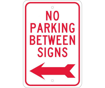 No Parking Between Signs (W/ Left Arrow) - 18X12 - .080 Egp Ref Alum - TM31J