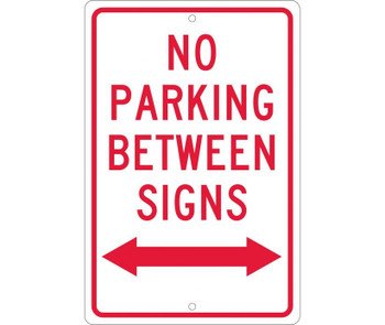 No Parking Between Signs (W/ Double Arrow) - 18X12 - .063 Alum - TM32H