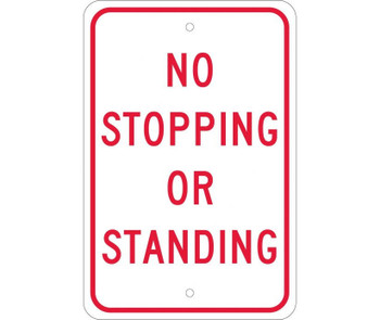 No Stopping Or Standing - 18X12 - .080 Egp Ref Alum - TM67J