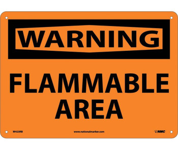 Warning Flammable Area 10X14 Rigid Plastic