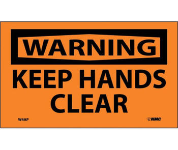 Warning: Keep Hands Clear - 3X5 - PS Vinyl - Pack of 5 - W4AP