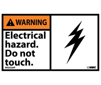 Warning: Electrical Hazard Do Not Touch - 3X5 - PS Vinyl - Pack of 5 - WGA22AP