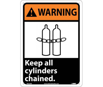 Warning: Keep All Cylinders Chained (W/Graphic) - 14X10 - Rigid Plastic - WGA2RB