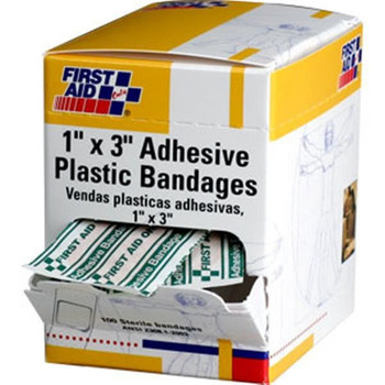 Plastic Bandage (Unitized Refill), 1" x 3", 100/Box - G106
