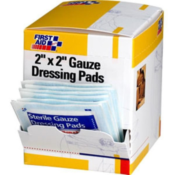 Sterile Gauze Pads (Unitized Refill), 2" x 2", 50/Box - H209