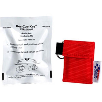 Ambu Res-Cue Key CPR Face Shield w/ One-Way Valve & Red Nylon Pouch, 1/Each - M5092