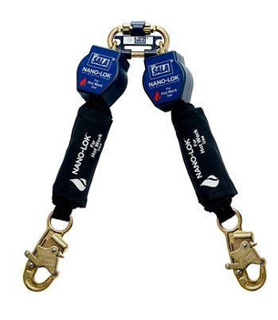 3M DBI-SALA 6 ft Nano - Lok Twin - Leg Quick Connect Self Retracting Lifeline - Web 3101499