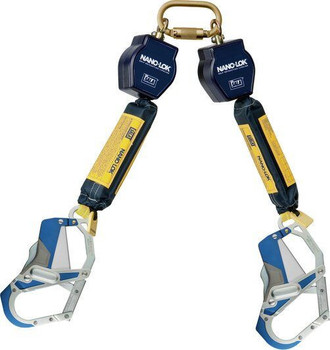 3M DBI-SALA 6 ft Nano - Lok Twin - Leg Quick Connect Self Retracting Lifeline - Web 3101664