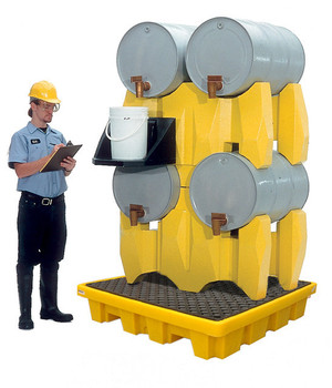 UltraTech Drum Rack - 4 -Drum System - No Drain - Yellow - 2380 UltraTech Drum Rack - 4 -Drum System - No Drain - Yellow - 2380