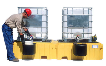 UltraTech Twin IBC Spill Pallet With 2 bucket shelves - No Drain. - 1143