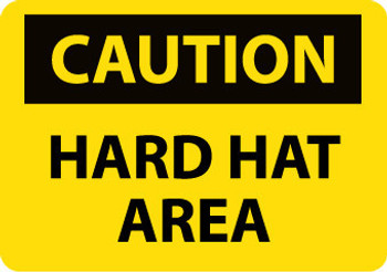 Walk On Floor Sign - 17" Dia. - Textured Non-Slip Surface - Hard Hat Area - WFS13