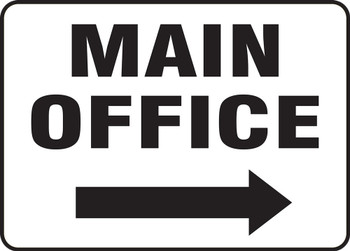 Contractor Preferred Corrugated Plastic Signs: Main Office (Right Arrow) 18" x 24" Lite Corrugated Plastic 1/Each - EADC558CC