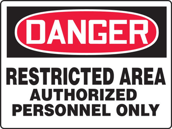 Contractor Preferred OSHA Danger Corrugated Plastic Signs: Restricted Area - Authorized Personnel Only 18" x 24" Lite Corrugated Plastic 1/Each - EADM119CC