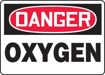 Contractor Preferred OSHA Danger Safety Sign: Oxygen 7" x 10" Aluminum SA 1/Each - ECHL168CA