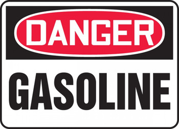 Contractor Preferred OSHA Danger Safety Sign: Gasoline 10" x 14" Aluminum SA 1/Each - ECHL245CA