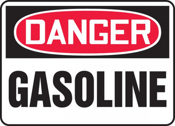 Contractor Preferred OSHA Danger Safety Sign: Gasoline 10" x 14" Plastic (.040") 1/Each - ECHL245CP