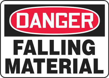 Contractor Preferred OSHA Danger Safety Sign: Falling Material 14" x 20" Plastic (.040") 1/Each - ECRT015CP