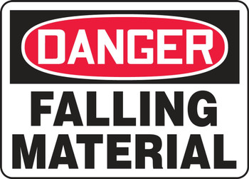 Contractor Preferred OSHA Danger Safety Sign: Falling Material 14" x 20" Adhesive Vinyl (3.5 mil) 1/Each - ECRT015CS