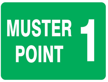 Fire & Emergency Safety Sign: Muster Point (numbered) Number: 3 24" x 30" Engineer Grade Reflective Aluminum (.080) 1/Each - FRR9153RA