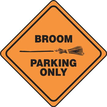 Halloween Signs: Broom Parking Only 4" x 4" PF-Cardstock 1/Each - HAL104