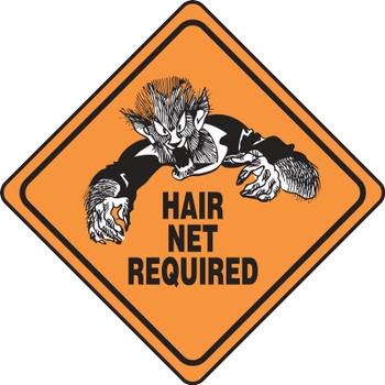 Halloween Signs: Hair Net Required 4" x 4" PF-Cardstock 1/Each - HAL109