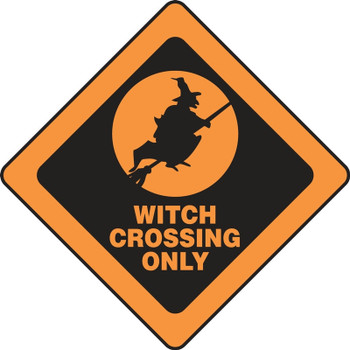 Halloween Signs: Witch Crossing Only 4" x 4" PF-Cardstock 1/Each - HAL116