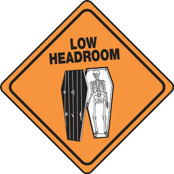 Halloween Signs: Low Headroom 4" x 4" PF-Cardstock 1/Each - HAL125