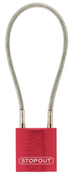 Stopout® Cable Padlocks Shackle Clearance: 8" Orange Keyed Alike 1/Each - KDL306OR