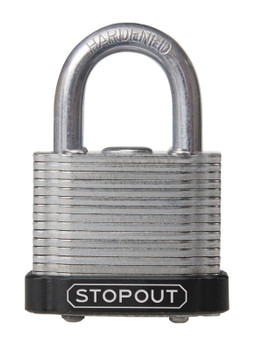 STOPOUT Laminated Steel Padlocks 1 1/2" Blue Keyed Alike Shackle Clearance Ht.: 2" 1/Each - KDL918BU