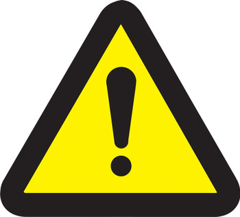 ISO Safety Label - General Warning Hazard 4" Adhesive Dura-Vinyl - LSGW1034