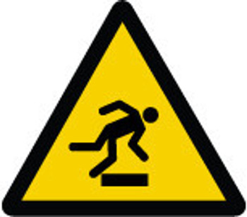 ISO Warning Safety Label: Tripping Hazard (2011) 2" Adhesive Dura-Vinyl 10/Pack - LSGW1212