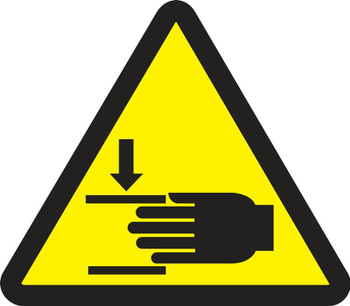 ISO Warning Safety Label: Crush Hazard (2011) 8" Adhesive Dura-Vinyl 1/Each - LSGW1468