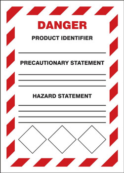 GHS Secondary Container Labels: Danger 7" x 5" Adhesive Vinyl - LZH105VSP