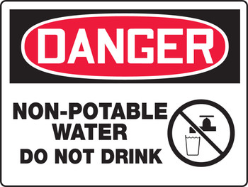 Really BIGSigns OSHA Danger Safety Sign: Non-Potable Water - Do Not Drink 7" x 10" Adhesive Dura-Vinyl 1/Each - MCAW037XV