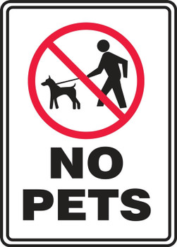 Pet Signs: No Pets 10" x 7" Adhesive Dura-Vinyl 1/Each - MCAW546XV