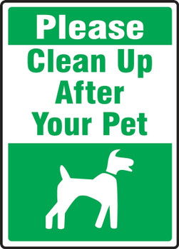 Pet Signs: Please Clean Up After Your Pet 14" x 10" Adhesive Vinyl 1/Each - MCAW562VS