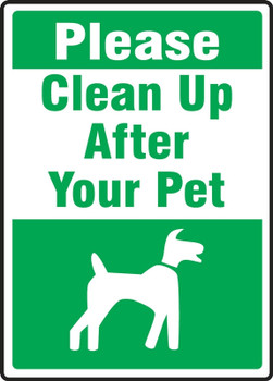 Pet Signs: Please Clean Up After Your Pet 14" x 10" Adhesive Dura-Vinyl 1/Each - MCAW562XV