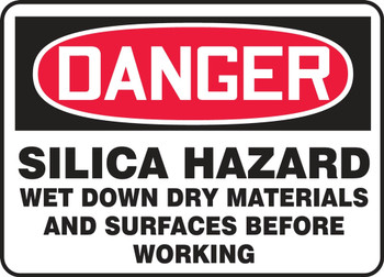 OSHA Danger Safety Sign: Silica Hazard 10" x 14" Aluminum 1/Each - MCHG146VA