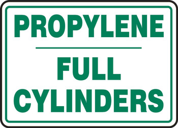 Cylinder Sign: Propylene Cylinder Status Cylinder Status: FULL 10" x 14" Aluminum 1/Each - MCPG546VA