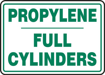 Cylinder Sign: Propylene Cylinder Status Cylinder Status: FULL 10" x 14" Plastic 1/Each - MCPG546VP