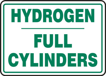Cylinder Sign: Hydrogen Cylinder Status Cylinder Status: FULL 10" x 14" Aluminum 1/Each - MCPG548VA