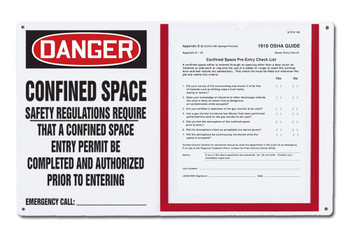 OSHA Danger Permit Holder Board: Confined Space - Safety Regulations Require 1/Each - CBS131