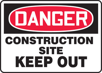 OSHA Danger Safety Sign: Construction Site - Keep Out 14" x 20" Aluminum 1/Each - MCRT125VA