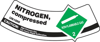 Cylinder Shoulder Labels: Nitrogen, Compressed 2" x 5 1/4" - MCSLNIGXVE