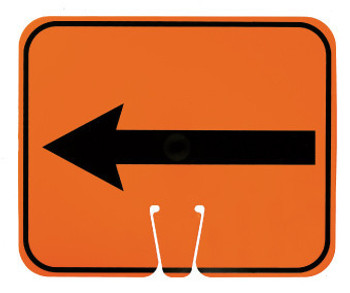 Safety Cone Signs - Left Arrow - 10.375 X 12.625 - CS4