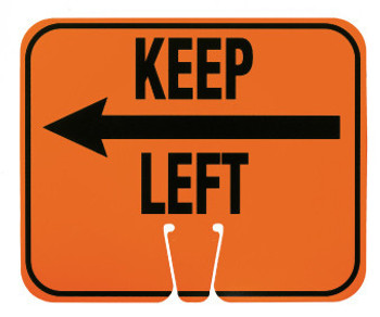 Safety Cone Signs - Keep Left - 10.375 X 12.625 - CS8