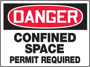 BIGSigns OSHA Danger Safety Sign: Confined Space - Permit Required 7" x 10" Aluminum 1/Each - MCSP084VA